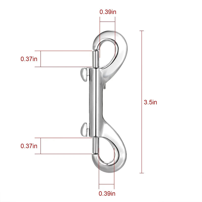 [Australia - AusPower] - Double Ended Eye Bolt Snaps Hook Sliver Trigger Clips Chain Metal Clips 3.5 Inch 4pcs for Dog Leash Key Chain Horse Tack Pet Feed Bucket Garage Use 