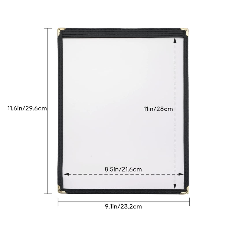 [Australia - AusPower] - MYFULLY 8.5 x 11 Inch Menu Covers | Pack of 10 Transparent Restaurant Menu Covers, American Style Menu Holders for Restaurants, Bars, Cafes, Food & Drink (8.5"x 11" (1 Page, 2 View)) 8.5"x 11" (1 Page, 2 View) 