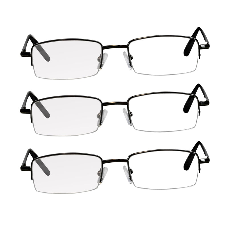 [Australia - AusPower] - TruVision Readers 9509H Reading Glasses for Men or Women, 1/3 Pk 09h-3 Gunmetal 2.5 x 