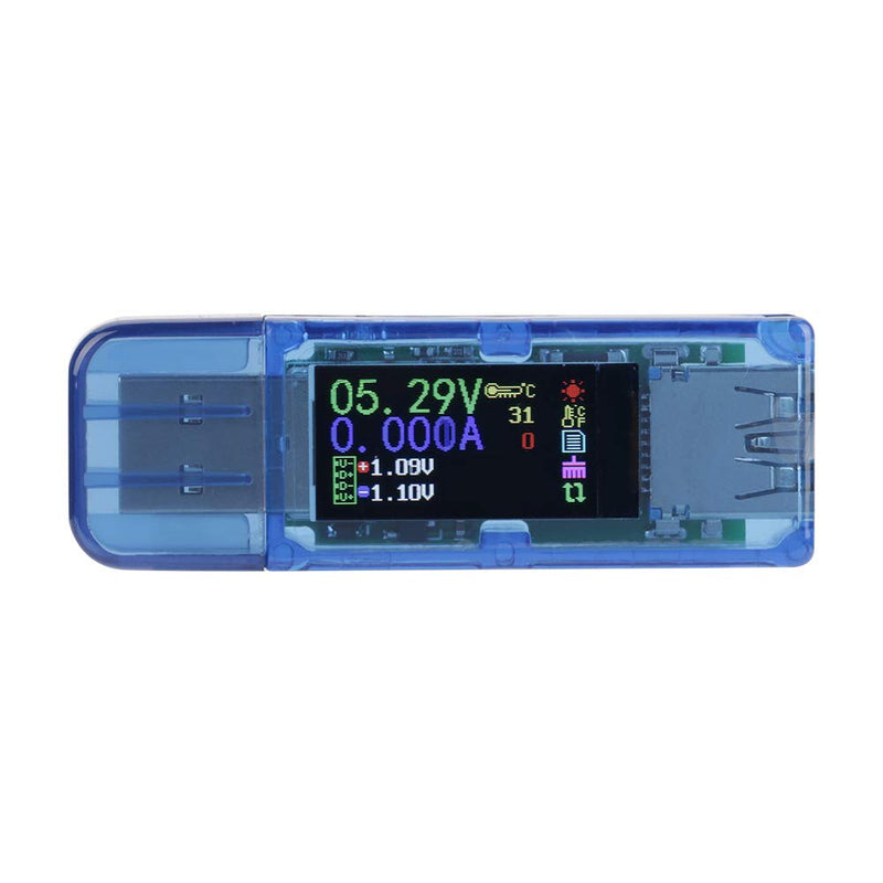 [Australia - AusPower] - AT34 USB 3.0 Tester Meter with LCD Display, Voltmeter Ammeter Multimeter Charger - Compact Digital USB Monitor Tool for Measuring Voltage Current Power 