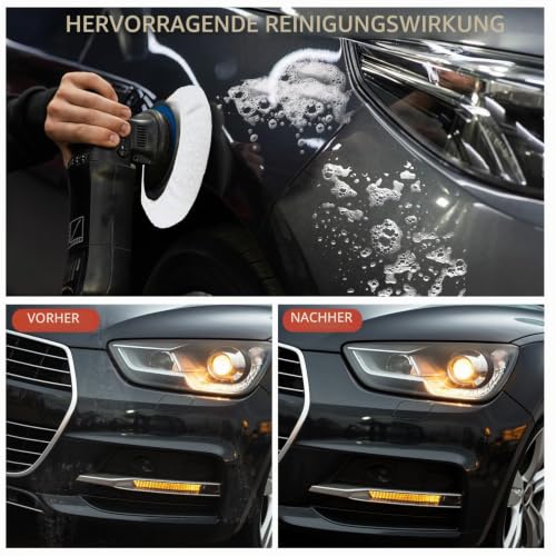 4-Piece Polishing Hood Set, Lambswool Polishing Hoods for 220 mm - 250 mm Polishing Machines, Car Polishing Hoods for Einhell Cordless Car Polisher CE-CB 18/254 Li, CC-PO 90