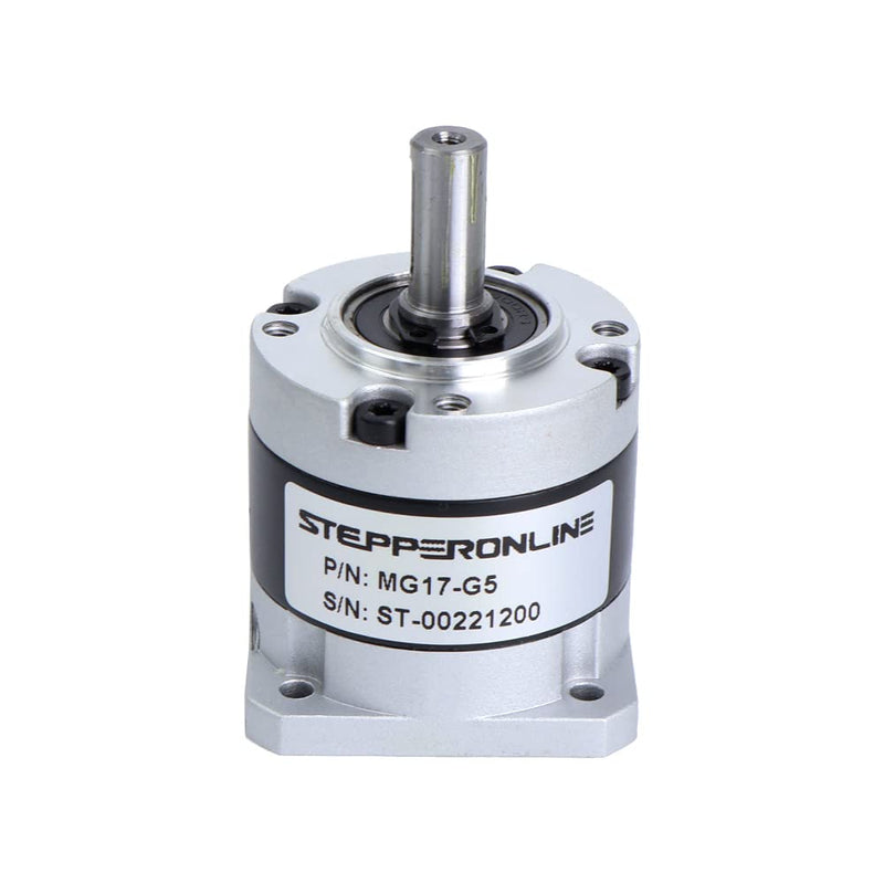 STEPPERONLINE Planetary Gearbox Gear Ratio 5:1 Backlash 30 arc-min for 9.5mm Short Shaft Length Nema 17 Stepper Motor Gear Ratio: 5:1