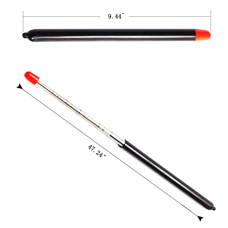 [Australia - AusPower] - Telescopic Teachers Pointer,Teaching Pointer Stick for Classroom,Metal Hand Retractable Pointer Extended Length 47.2 Inch, Handheld Presenter Whiteboard Pointer (Black) Extendable 47 Inch Black Lanyard 