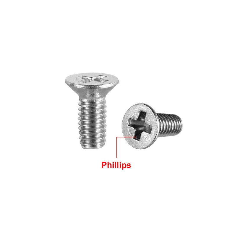 [Australia - AusPower] - uxcell M3x8mm Flat Head Machine Screws, Phillips Cross Screw, 304 Stainless Steel, Fasteners Bolts 50Pcs 