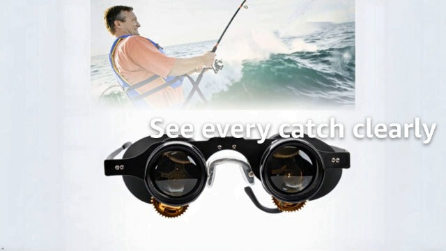 Hands Binocular Glasses for Fishing, 10x Zoom Opera Glasses HD Magnification with Coating, Independent Eye Focus & Anti - Glare