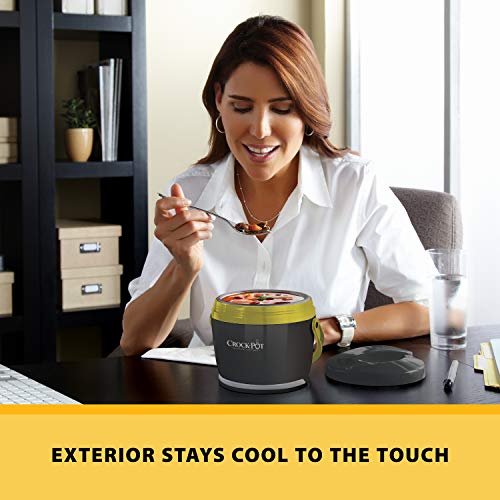 Crock-Pot Electric Lunch Box, Portable Food Warmer for On-the-Go, 20-Ounce, Grey/Lime