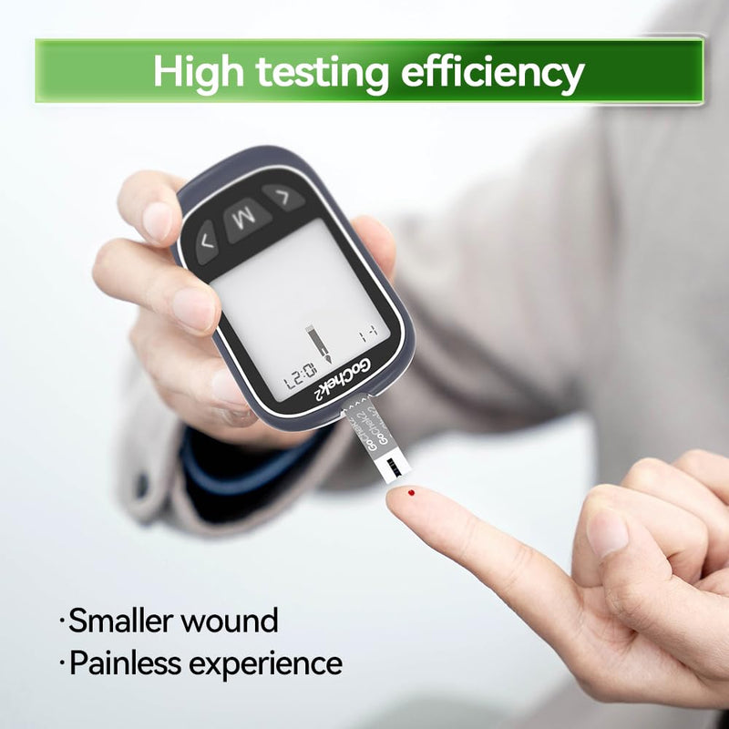 MicroTech Blood Glucose Test Strips & Lancets, 180d Opening Valid, Immune to Blood Oxygen, Only for Gocheck2, 100 Count.
