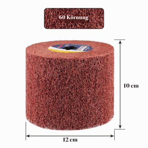 Sanding Roller Brush, Efficient Sanding Roll Brush Made of Brown Corundum and Synthetic Fiber, Sanding Sleeves for Sanding Roller, Sanding Machine for Sanding, Matting, Satining, 60 Grit 60 grit
