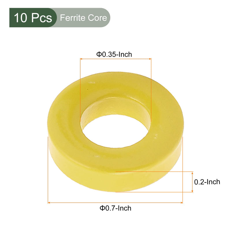 [Australia - AusPower] - YOKIVE 10 Pcs Toroid Core, Ferrite Chokes Ring Iron Powder Inductor Ferrite Rings, Good for Power Transformers (Yellow White, 33.7mm x 19.3mm x 11.3mm) 