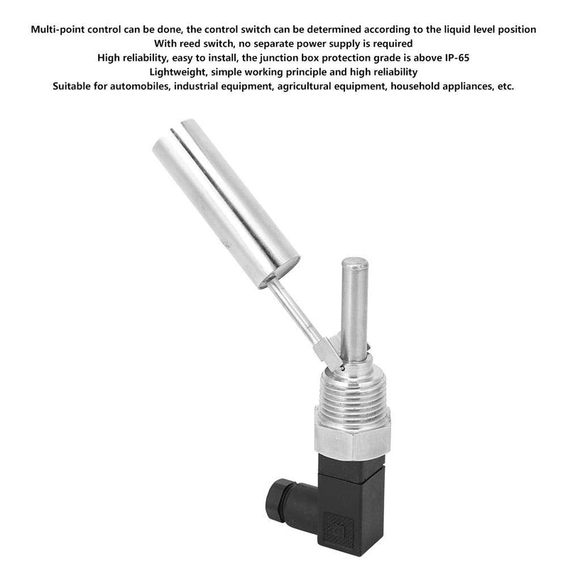 [Australia - AusPower] - Duckbill Side-Mounted Water Level Sensor, 304 Stainless Steel G1/2” Threaded Tanks Horizontal Liquid Float Switch, 2 Bar Load for Aquariums Fish Tank Hydroponics Pool, DC 0-220V 