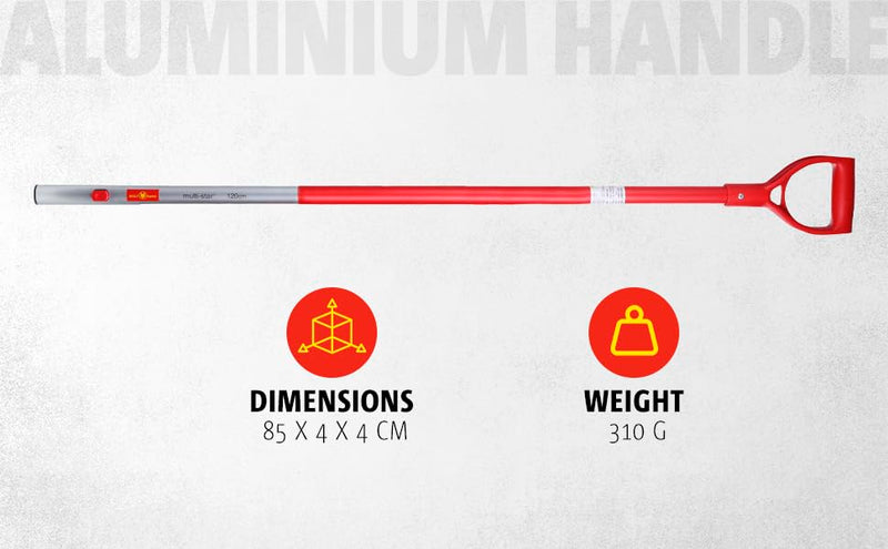 WOLF Garten ZMAD Multi-Change aluminium D-grip handle in red, 85 cm for manual lawn aerators