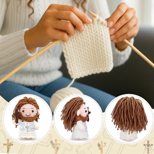 Positive Jesus Crochet Christian Gifts Handmade Emotional Support Jesus every day God thinks of you...