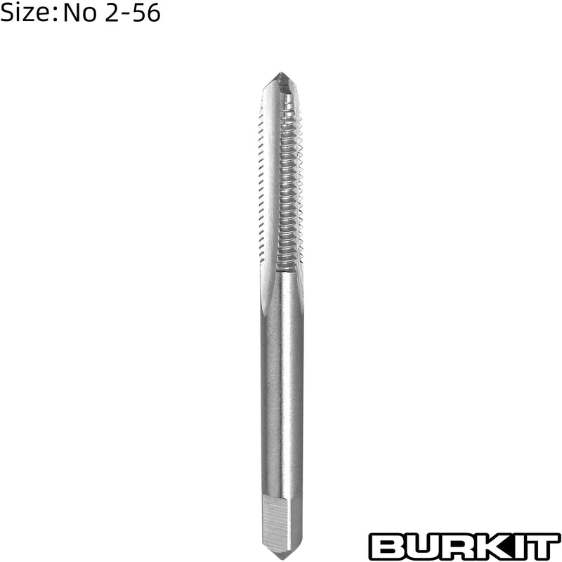 [Australia - AusPower] - Burkit 2pcs No 2-56 UNC Thread Tap Right Hand, HSS 2 x 56 UNC Straight Fluted Machine Tap 
