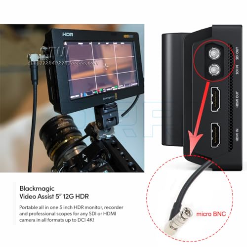 DekTec Device| Blackmagic Video Assist 12G 5” Blackmagic Design Micro HD BNC Male to BNC Female Video Assist Cable (1M) 1M