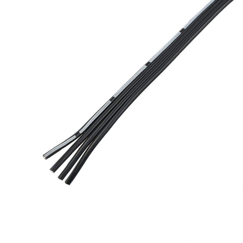 [Australia - AusPower] - BNTECHGO 24 Gauge Silicone Ribbon Cable Flexible 4P Black 50 ft Flat Cable 24 AWG Stranded Tinned Copper Wire 24 gauge Silicone Ribbon Cable 4P 50ft 24 gauge black 4P 50 feet 