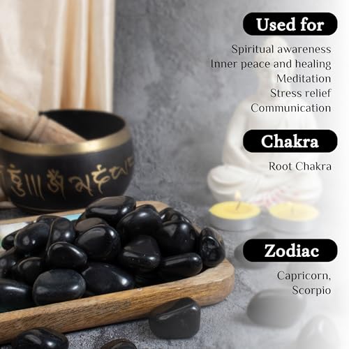 Crocon Stones and Crystals Bulk 2000+ Carats Natural Crystal Kit for Reiki Healing Crystal Polished, Tumble Stones, Chakra Balancing, Gift, Home Decor Size Black Tourmaline Tumble 1 Pound