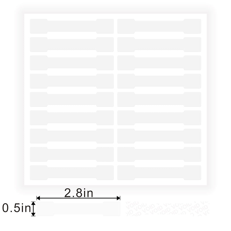 Transparent Blank Tamper Evident Labels Crystal Clear Sealing Package Seal Self Adhesive Security Warranty Void Tamper Proof Stickers (500pcs Bone) 500pcs Bone