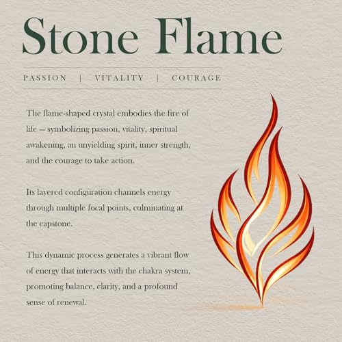 mookaitedecor Carnelian Crystal Flame Tower Standing Torch Point Stone Red 0.22-0.44 LB