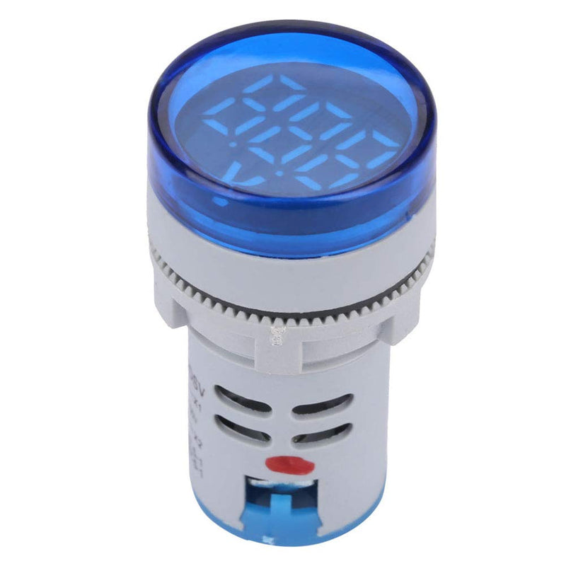 [Australia - AusPower] - Digital Mini LED Display Voltmeter, DC 6-100V LED Voltmeter Signal Light Digital Display DC Voltage Meter Indicator Round Lamp Tester (Blue) 