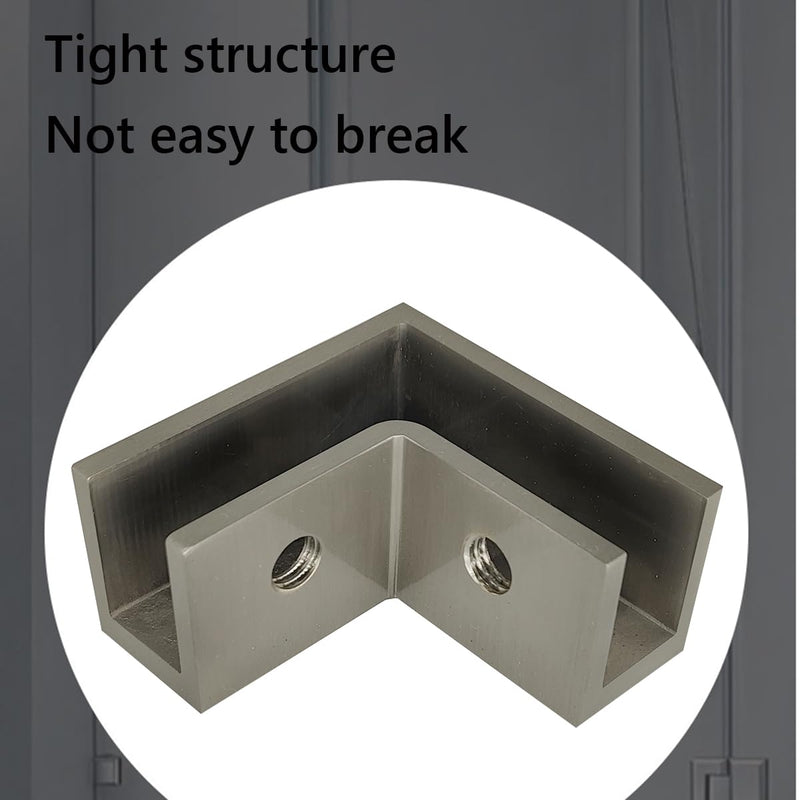 [Australia - AusPower] - 90 Degree Sleeve Over Shower Glass Clamp, Glass Shower Door Hardware, Bathroom Door Right Angle Connector for Bathroom, Showroom Hardware accessories 1 PCS 