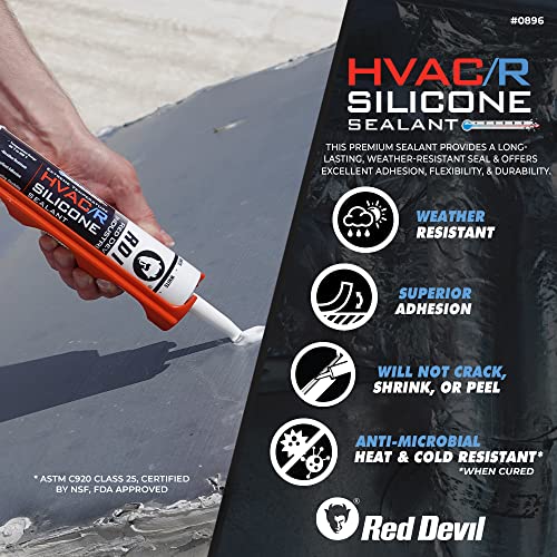 Red Devil 0897 Extreme Temperature HVAC/R Silicone Sealant, 280 ml, Clear, 1 Pack, Made in USA