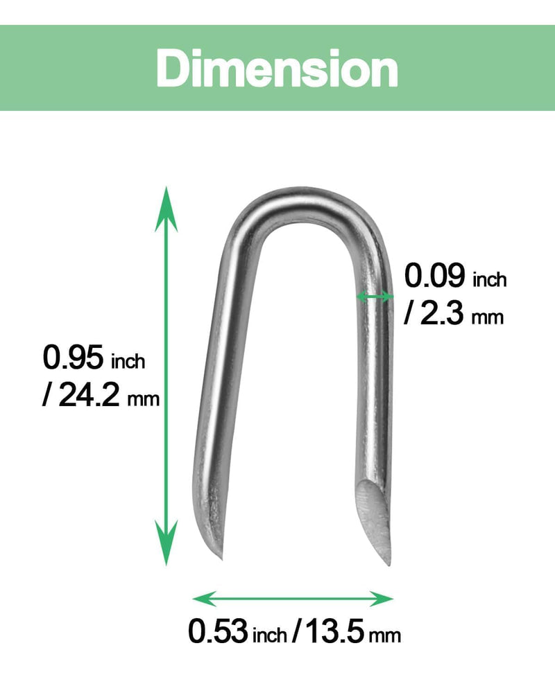 [Australia - AusPower] - vensovo 200pcs Wire Fence Staple - Steel U-shaped Nail for Wire Mesh, Galvanized Fasteners Nails for Fixing Wooden Fence Chicken Wire Staple 
