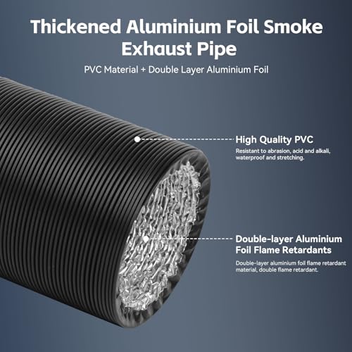 UniTak3D Smoke Exhaust Kit with Efficient Ventilation 4500RPM Fan and Pipe,Exhaust Smoke&Odors,Fan Fume Extraction Kit Exhaust Fan for Laser Engraver and 3D Printer Enclosure Tent Cover