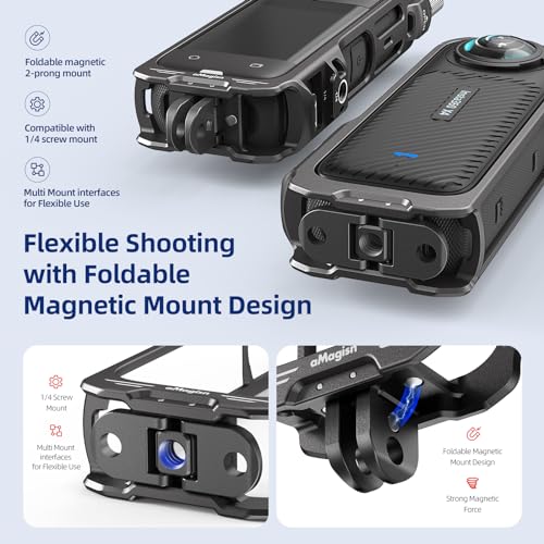 Insta 360 X4 Aluminum Metal Frame Cage Mount Clamp with Silicone Lens Cap Screen Protector for Insta360 X4 X 4 Camera Accessories Kit Multi-use Adapter Case Bag Anti-Scratch Hard Film Cover