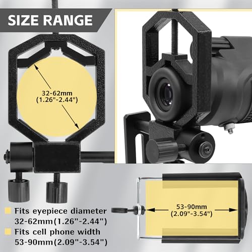 10x25 Waterproof Compact Monocular - Bundle with - Universal Cellphone Telescope Durable Adapter Mount