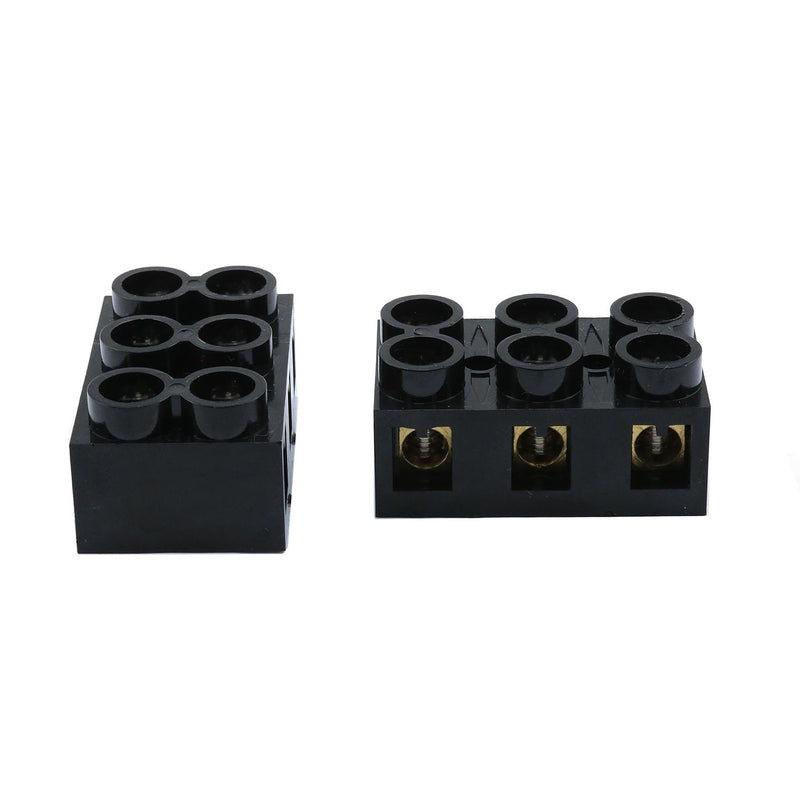 [Australia - AusPower] - Meuey Lyot-500V 60A 3 Position Double Row Screw Terminal Block Double Row Electrical Barrier panel-2pcs 