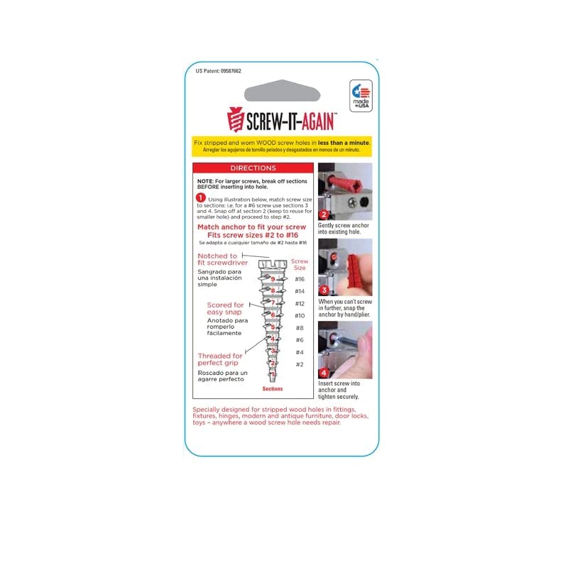 [Australia - AusPower] - 2 Pack of 4 - Brand Screw-It-Again, Model SIA-4PK, Product Sia Wood Anchor 