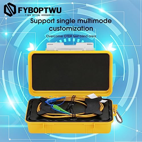 Fyboptwu 500m OTDR launch cable box with SC/APC to SC/UPC fiber optic connectors
