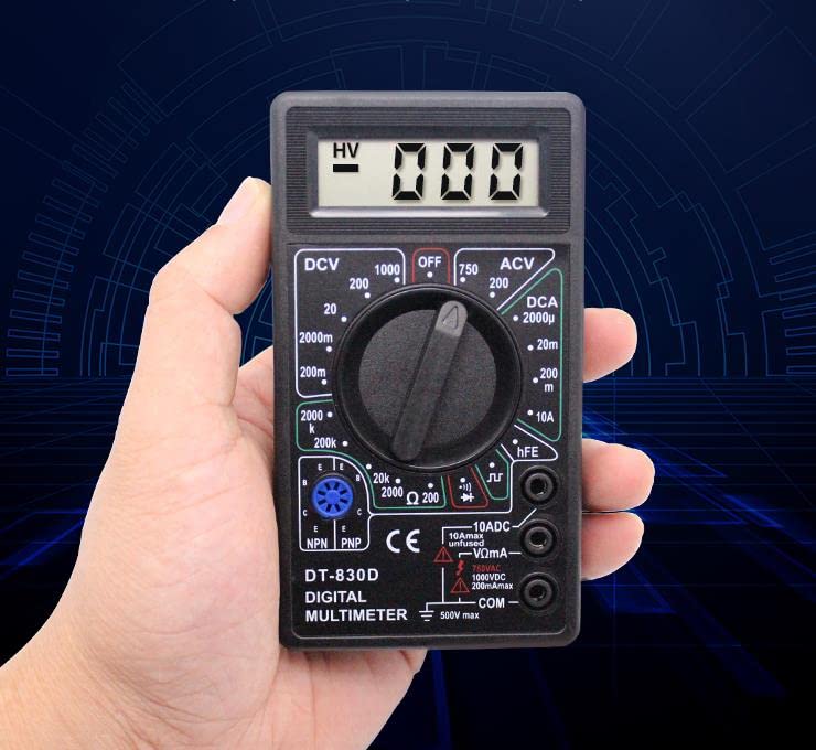 [Australia - AusPower] - DT-830D Digital Multimeter with Buzzer Square Wave Output Voltage Ampere Ohm Tester Probe DC AC LCD Overload Protection 