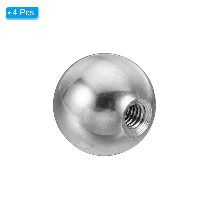 [Australia - AusPower] - PATIKIL M4x15mm Ball Nuts Knob, 4 Pack Female Thread 304 Stainless Steel Round Blind Hole Screw Cap Cover for Lighting Machinery DIY Decoration, Silver 