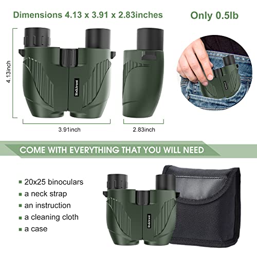 20x25 High Powered Binoculars for Adults,Green Green