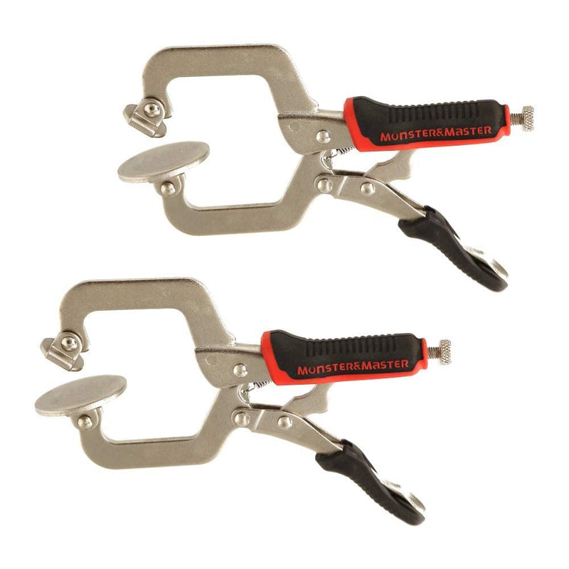 [Australia - AusPower] - Monster & Master 6" C-clamp Face Clamp Locking Plier with Larger Flat Swivel Pads, 2-Piece 6" with Swivel Pads, 2-Piece 