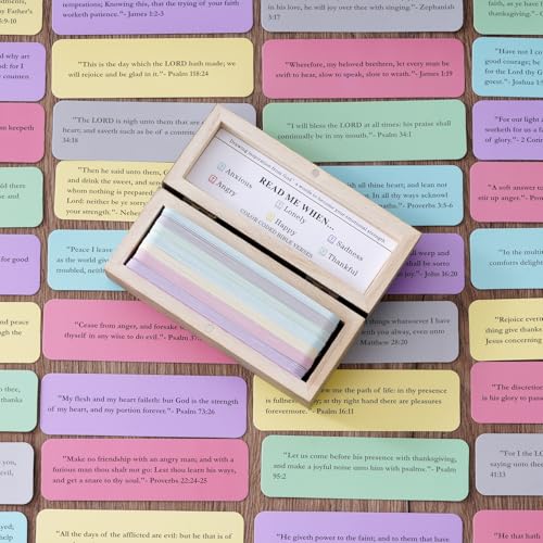 Bible Verse Cards Box Set, Upgrade Bible Verse Jar, Read Me When Bible Verses Box for Daily Encouragement, Prayer & Reflection, Christian Bible Gifts For Women and Men King James Version