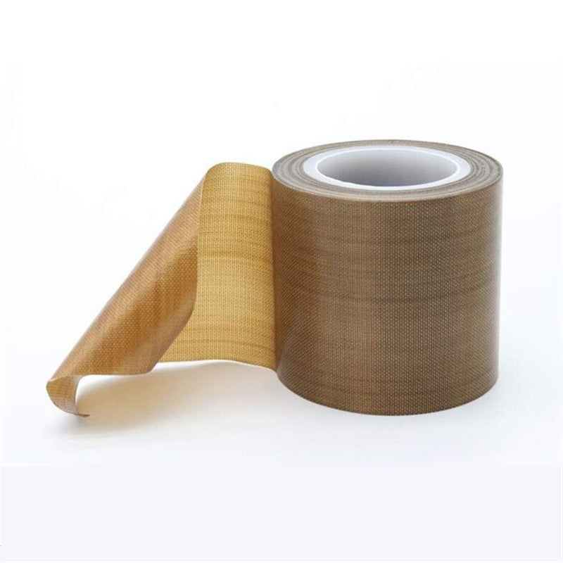 1Roll 2"" x10m Brown PTFE Teflon Tape Nonstick Tape 500℉ High-Temp Fiberglass Adhesive Tape, Large