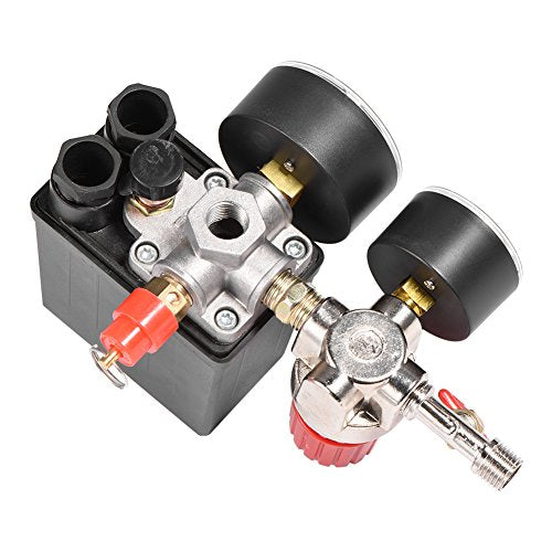 Air Compressor Pressure Switch - VIFER Small G1/8 Air Compressor Valve Regulator with Gauges