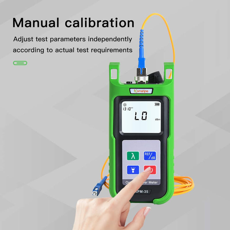 [Australia - AusPower] - Komshine KPM-35 Fiber Optic Cable Tester Portable Optical Fiber Power Meter with 7 Wavelengths 850nm-1625nm+Measurement Range -70~+10dBm+2.5mm Universal Interface+Self Calibration 