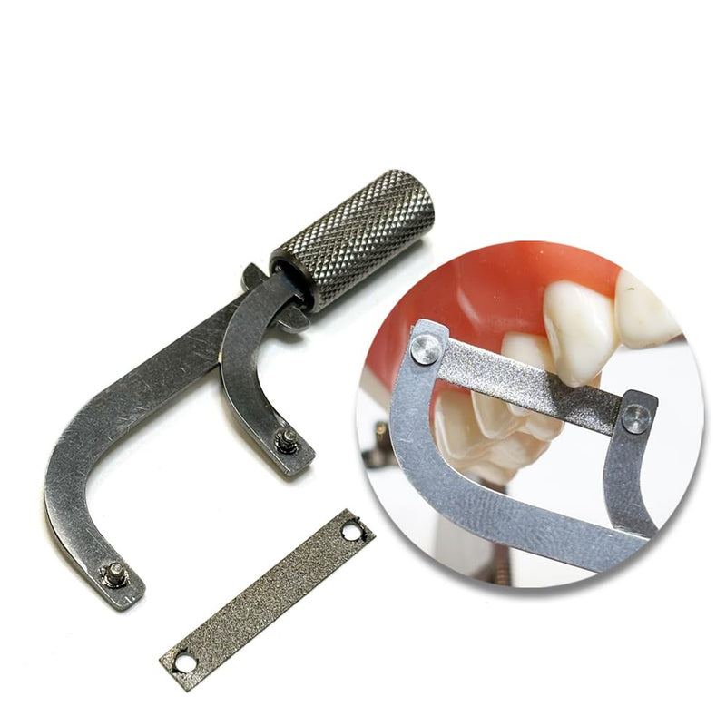 [Australia - AusPower] - Dental Orthodontic Interproximal Enamel Reduced Treatment Polystrips Tools Anemal Reduction Polishing Material Tool Hand Use(1 Tool+12 pcs Replaced Strips) (1 pc Tool+12 pcs Double Diamond Strips) 1 pc tool+12 pcs double diamond strips 