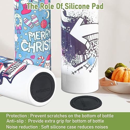 HOYDATE Rubber Bottoms for Sublimation Tumblers,Protective Anti-Slip Silicone Bottoms with Adhesive for Skinny Tumblers, Thermal Bottle,Mason Jars (56mmX120Pcs) 56mmX120Pcs