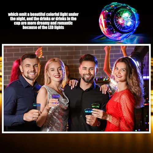 100 Pack Led Light Up Shot Glasses Glow in the Dark Shot Glasses Color Changing Shot Glasse for Adults Party Birthday Bar Valentine Halloween Weddings Supplies