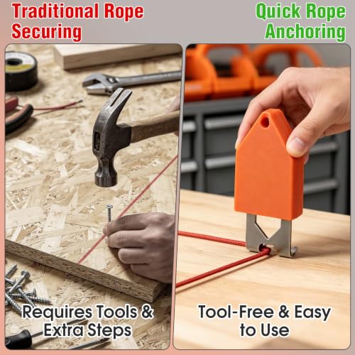 4PCS Rope Anchor Hook for Chalk Line: One-Hand Locking Tool for Carpentry