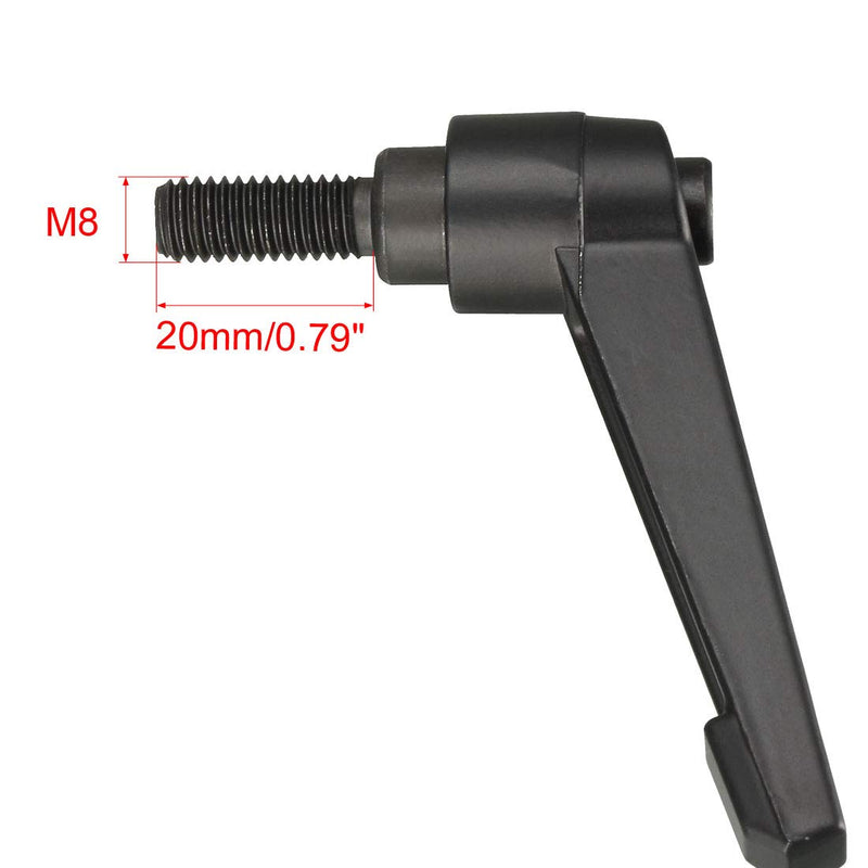 [Australia - AusPower] - uxcell M8 x 20mm Handle Adjustable Clamping Lever Thread Push Button Ratchet Male Threaded Stud Knobs Locking Rotating Screw Handles Quick Release Bolt Black 3pcs M8x20mm 