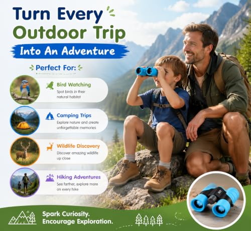 Binoculars for Kids 8x21 High-Resolution for Bird Watching Blue