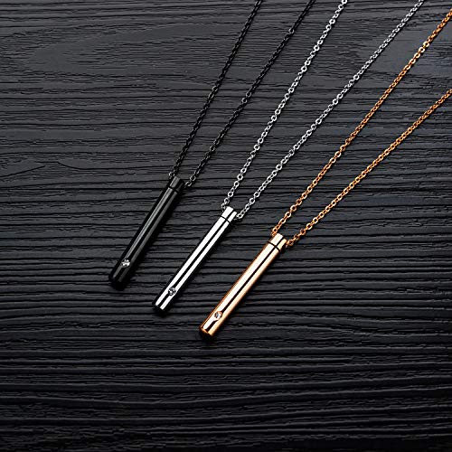 YOUFENG Urn Necklaces for Ashes Urns for Human Ashes Memorial Cremation Urn Locket Stainless Steel Keepsake Ashes Jewelry Silver