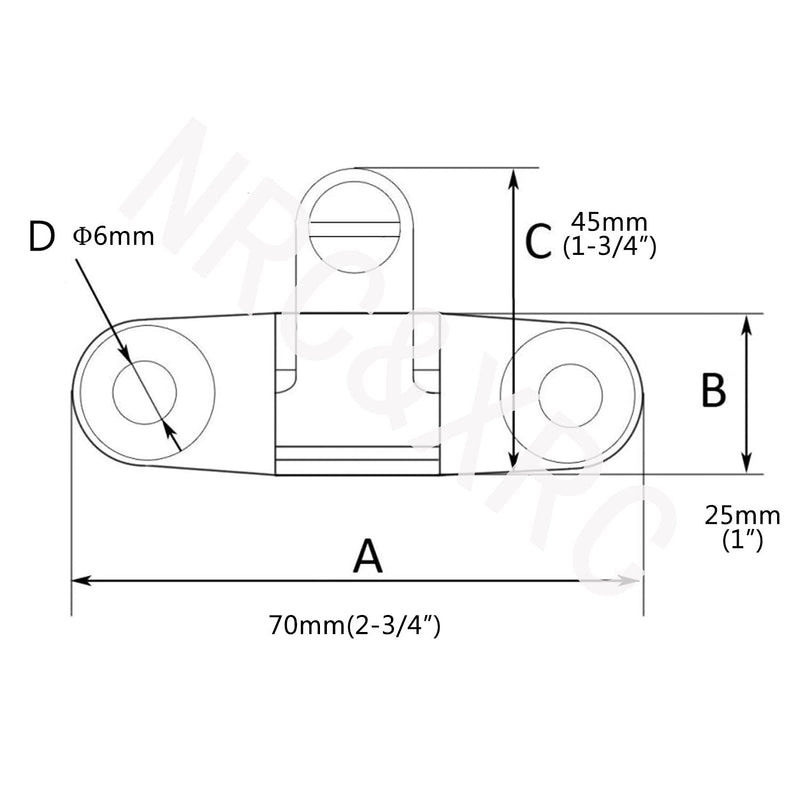NRC&XRC Pair of Marine Grade 316 Stainless Steel Boat Bimini Top Deck Hinge Swivel Mount