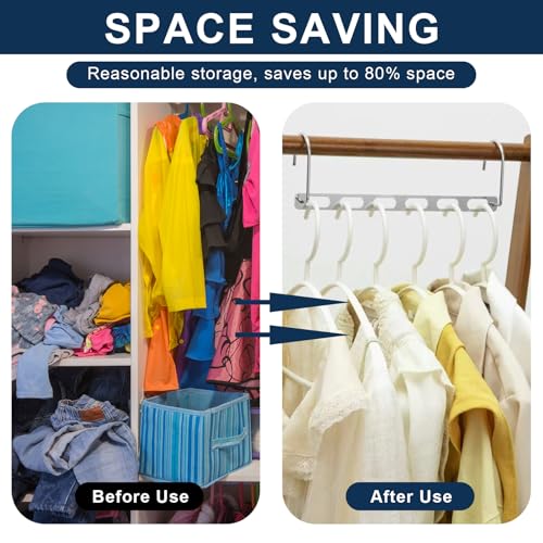 12 Pieces Space Saving Metal Collapsible Hangers for Heavy Clothes, Closet Space Savers Metal Hanger Organizer for Dorm, Room Essentials Storage 12PCS