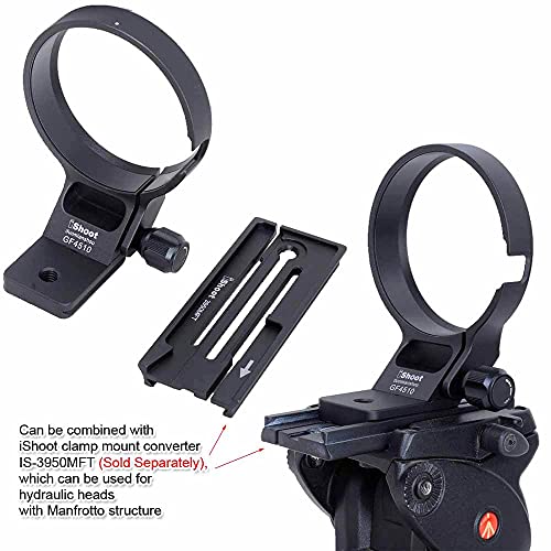 CNC Machined Lens Collar Tripod Mount Ring Compatible with Fujifilm Fuji GF 45-100mm f/4 R LM OIS WR, Lens Support Holder Bracket Bottom is Arca-Swiss Fit Quick Release Plate for Arca Clamp